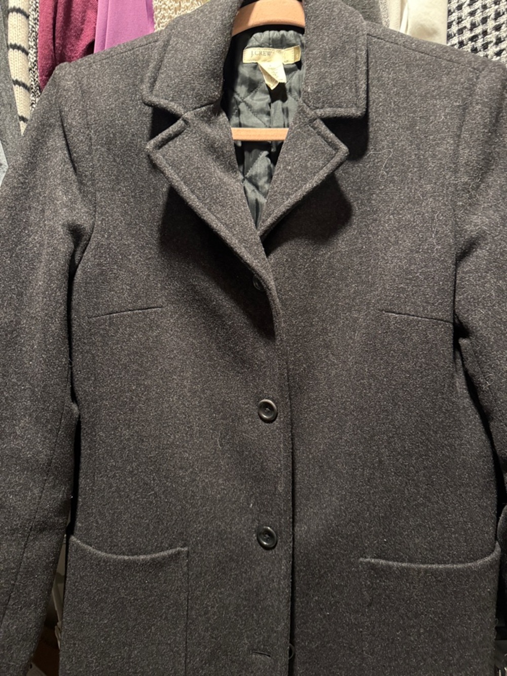 J. Crew Charcoal Wool Blend Pea Coat - Picture 8 of 11